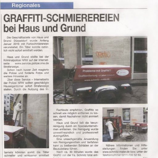 Januar 2010 - Graffiti-Schmierereien bei Haus- und Grund